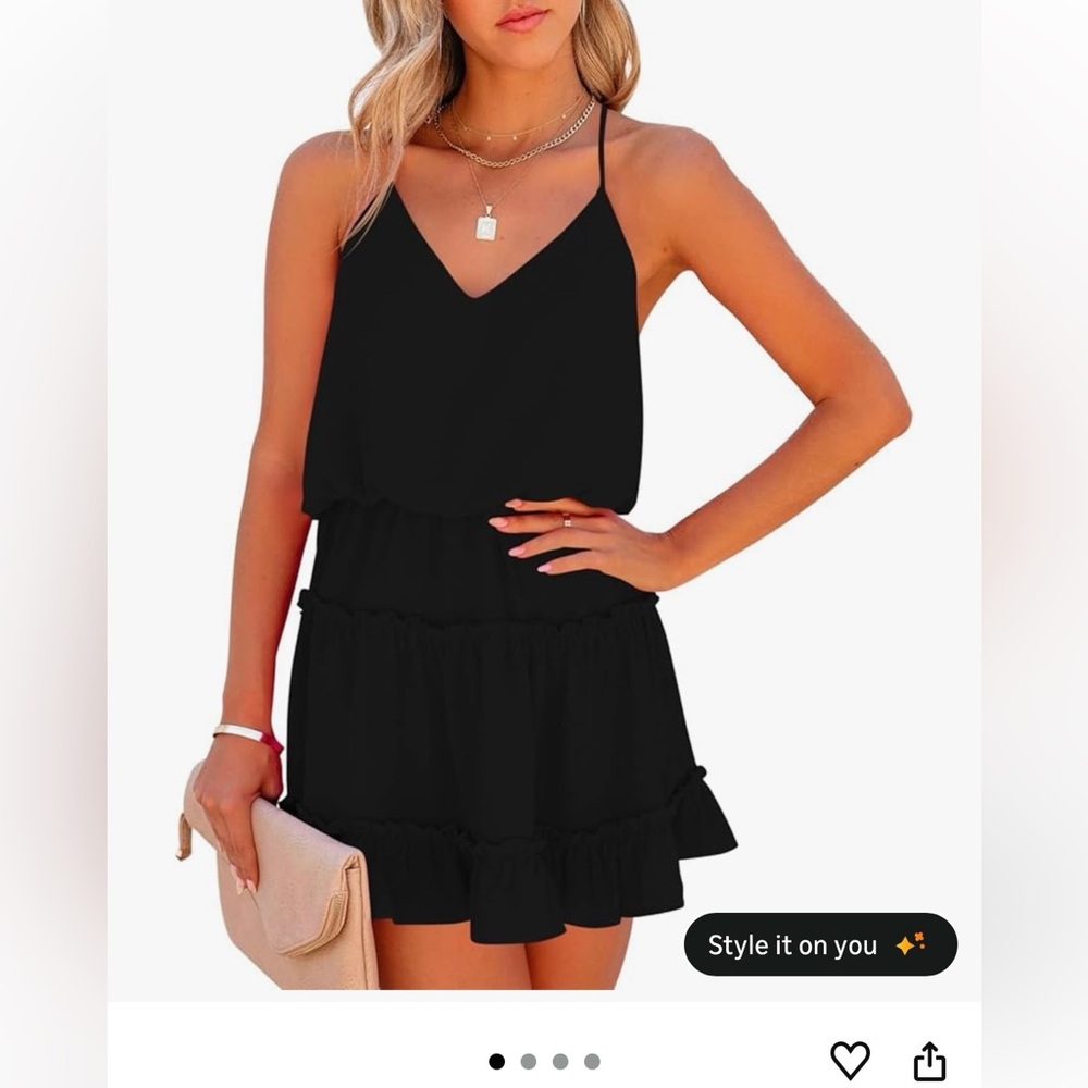 Black Sleeveless Vneck Dress